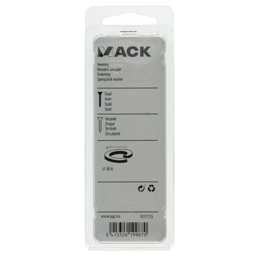 Mack 1017755 - veerring staal verz. 40st m6 | 10 stuks