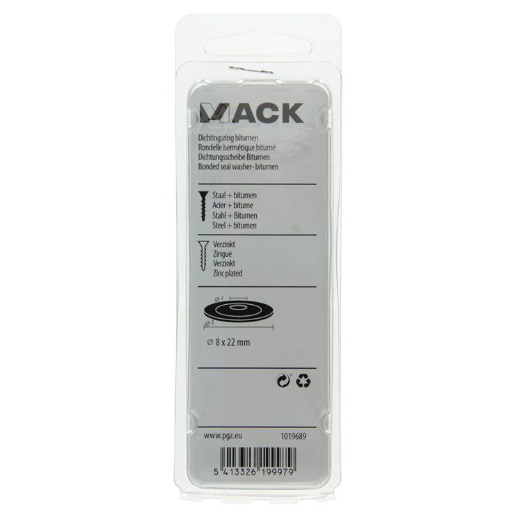 Afbeelding laden in galerijviewer, Mack 1019689 - dichtingsring bitumen verzinkt8 st 8 x 22 mm | 10 stuks
