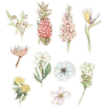Creativ company masking tape stickers - washi tape stickers - bloemen thema - zelfklevende stickers - esthetische stickers voor planner bullet journal - diy knutselen - afm 25-60 mm - 30 stuks