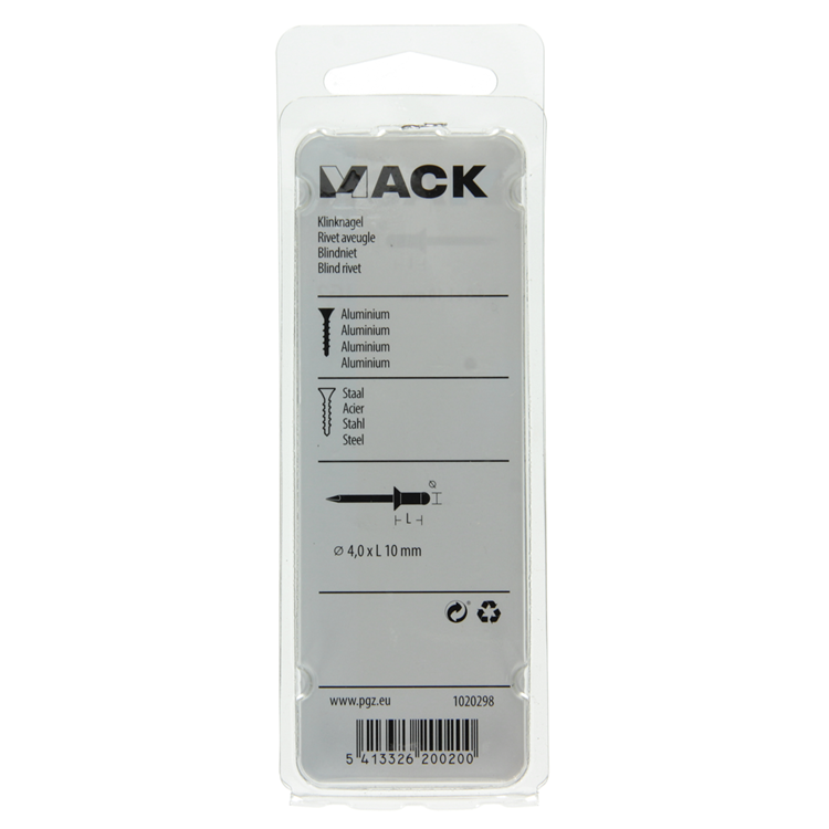 Afbeelding laden in galerijviewer, Mack 1020298 - 33 blindnieten alu 4,0x10mm | 5 stuks
