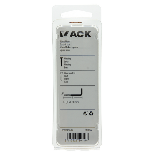 Mack 1019702 - schroefduim messing 5 st 3,0 x 30mm | 10 stuks