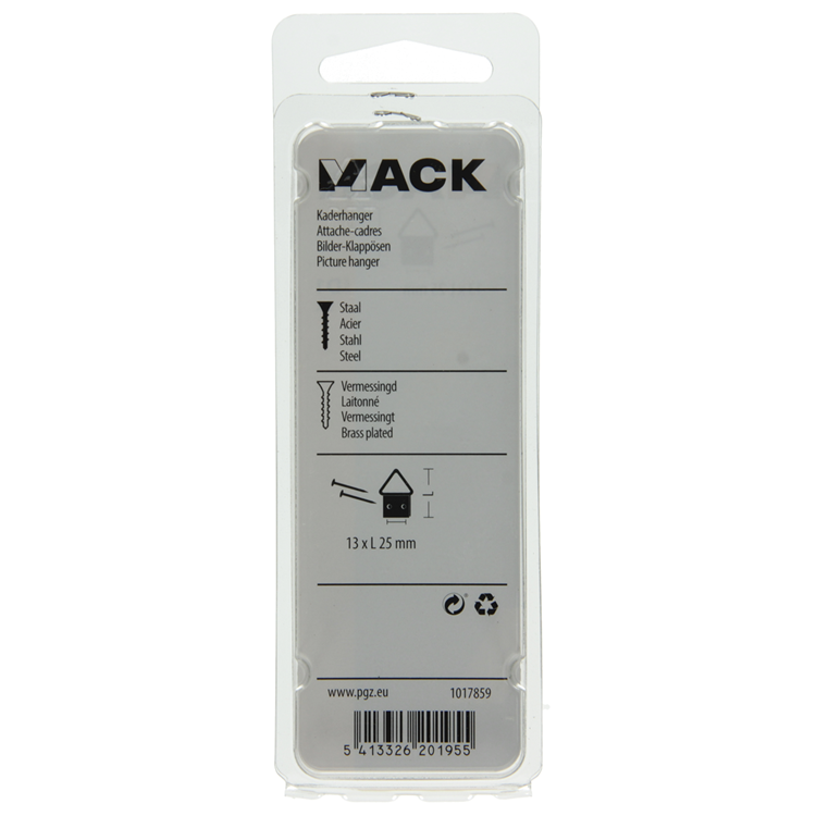 Afbeelding laden in galerijviewer, Mack 1017859 - kaderhanger staal vermessingd 5 st 13 x 25 mm | 10 stuks
