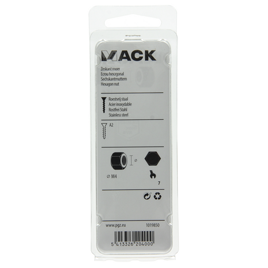 Mack 1019850 - zeskantmoer inox a2 18 st m4 | 10 stuks