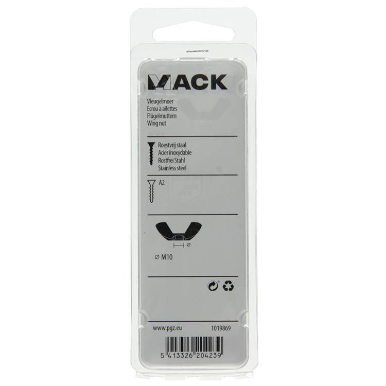 Afbeelding laden in galerijviewer, Mack 1019869 - vleugelmoer inox a2 2 st m10 | 10 stuks
