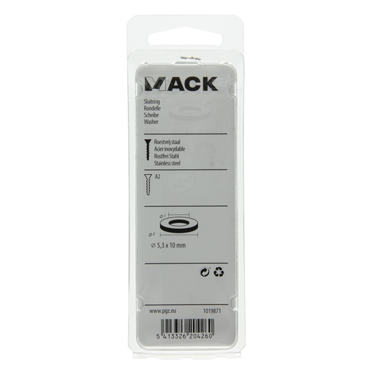 Mack 1019871 - sluitring inox a2 18 st m5 | 10 stuks
