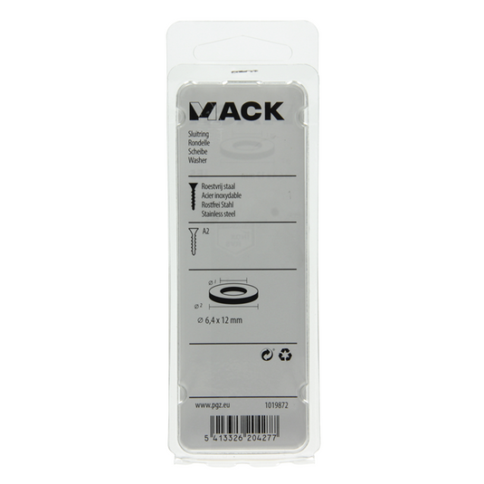 Mack 1019872 - sluitring inox a2 16 st m6 | 10 stuks