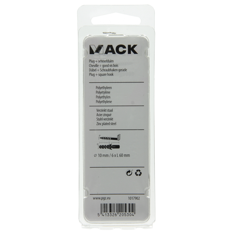 Afbeelding laden in galerijviewer, Mack 1017902 - plug + schroefduim polyeth 4 st 10mm 6x60mm | 5 stuks
