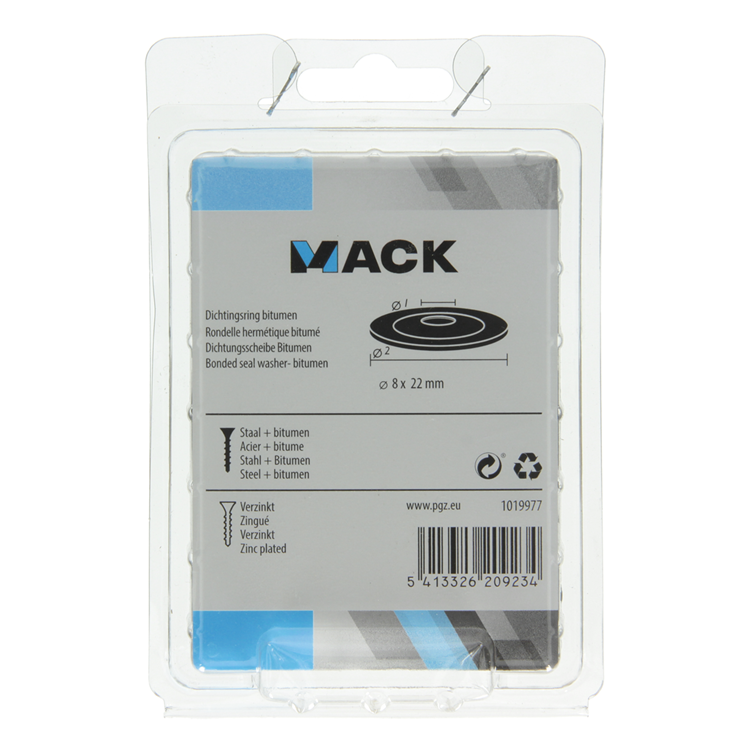 Afbeelding laden in galerijviewer, Mack 1019977 - dichtingsring bitumen verzinkt60 st 8 x 22 mm | 5 stuks
