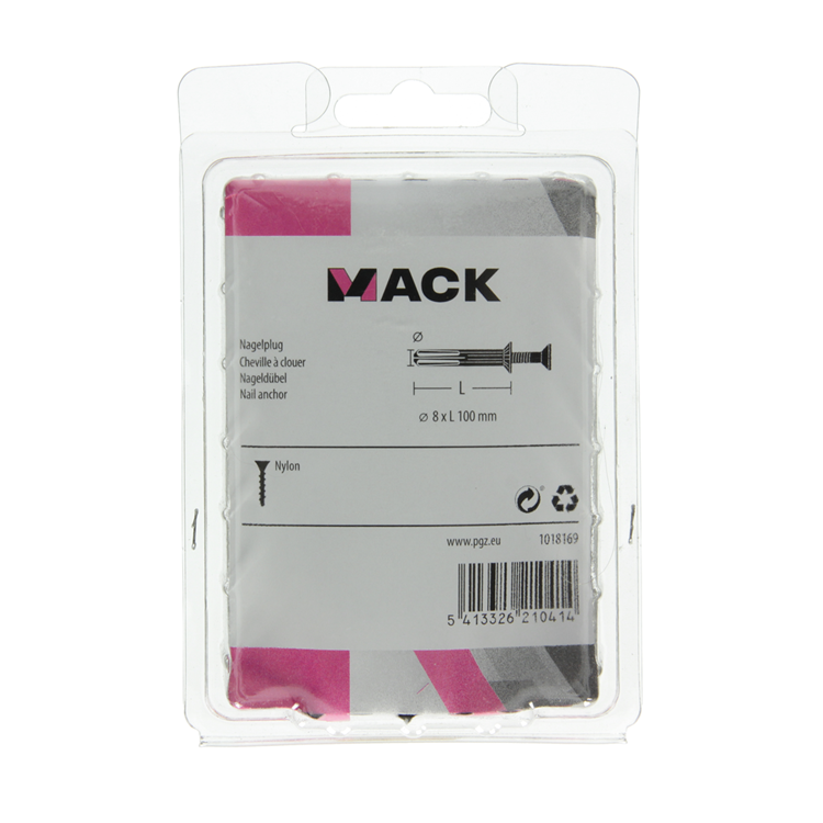 Afbeelding laden in galerijviewer, Mack 1018169 - nylon nagelplug polyamide 18 st 8 x 100 mm | 3 stuks
