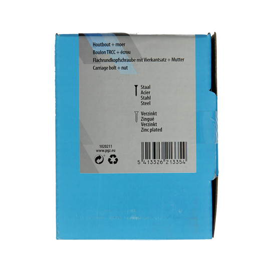 Mack 1020211 - houtbout + moer verzinkt 12 stm10 x 100 mm | 5 stuks
