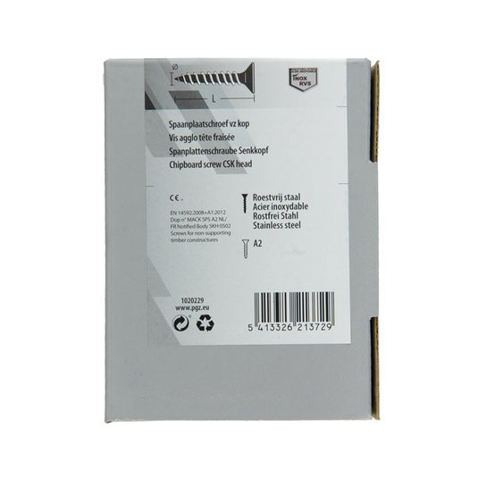 Mack 1020229 - spaanplaatschroef vz kop inox a2 200 st 3,5 x 35 mm | 2 stuks