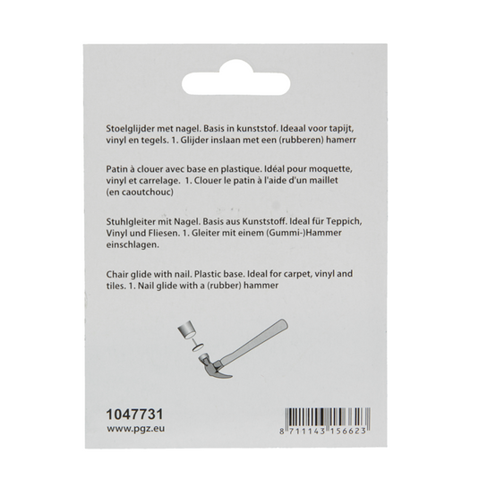 Mack 1047731 - stoelglijder met nagel vilt bruin ø 28 mm 4 st pcs | 6 stuks