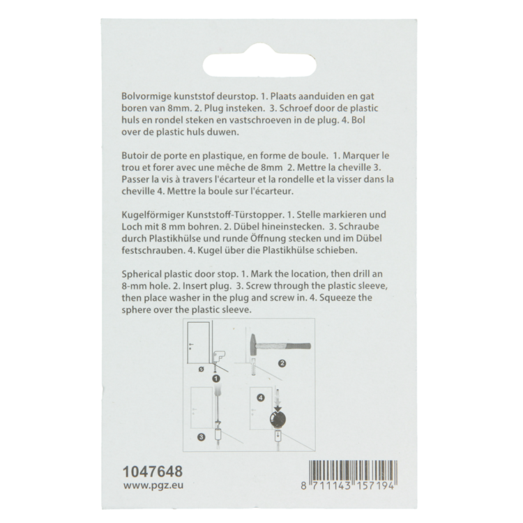 Afbeelding laden in galerijviewer, Mack 1047648 - deurbol met plug wit ø 35 mm 1 st pc | 6 stuks
