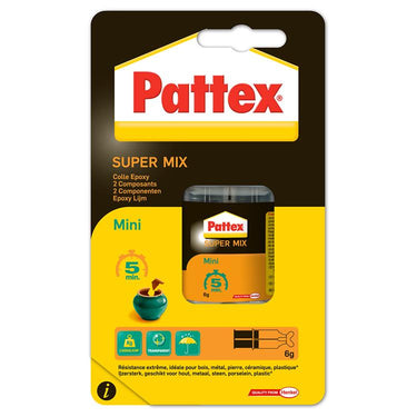 Pattex twee componentenlijm supermix universal 6gram | 2-componentenlijm epoxy | extreem sterk makkelijk bindend.