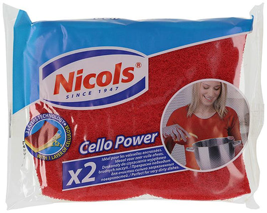 Nicols 1005986 - schuurspons 3laags cello power 2st | 14 stuks