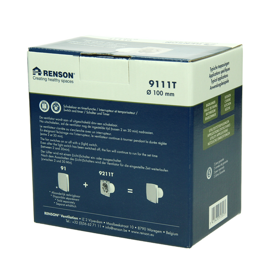 Renson 1069251 - mech. ventilator met timer 9211t (dia 100) | 2 stuks