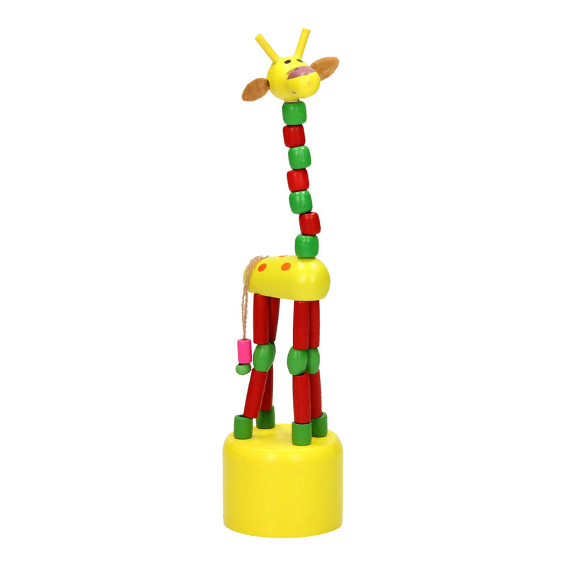 Afbeelding laden in galerijviewer, Playwood houten drukpop giraffe gekleurd
