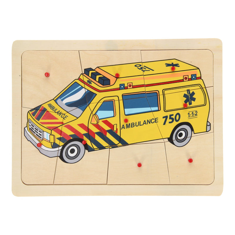 Afbeelding laden in galerijviewer, Playwood houten puzzel ambulance 112 hout
