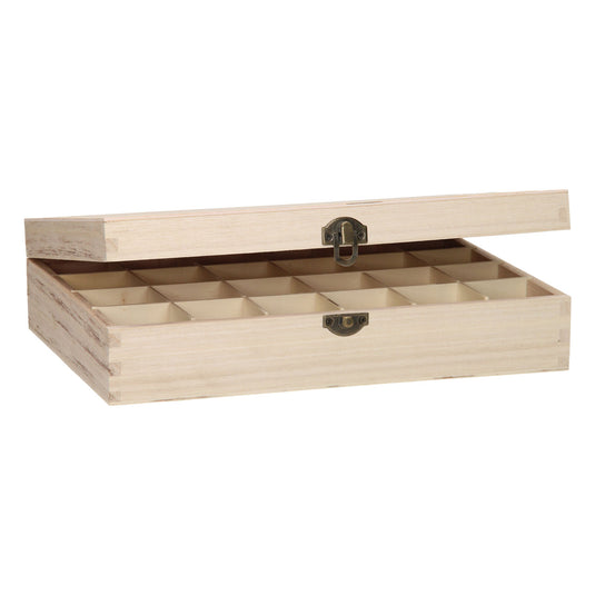 Hobbygroep playwood houten kist speelgoed organizer met 24 vakken naturel.