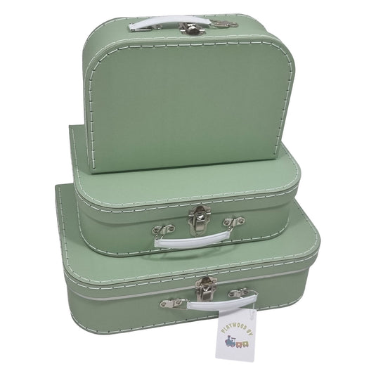 Playwood kartonnen koffer set groen, 3st.