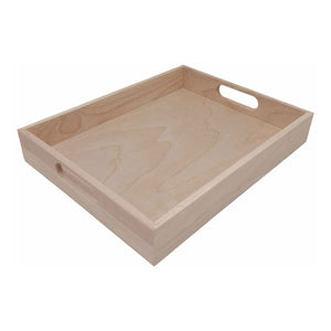 Playwood houten dienblad recht greep, rechte rand rubberhout