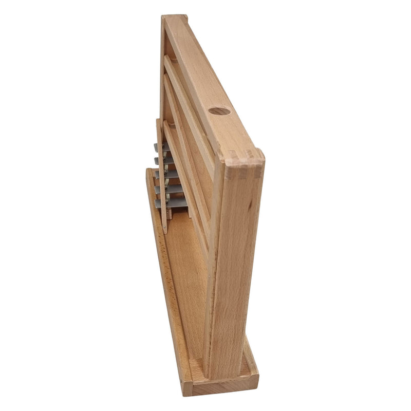 Afbeelding laden in galerijviewer, Playwood beukenhouten knikkerbaan kogelbaan met klokkenspel van beukenhout voor 16 mm knikkers (excl knikkers) marble game
