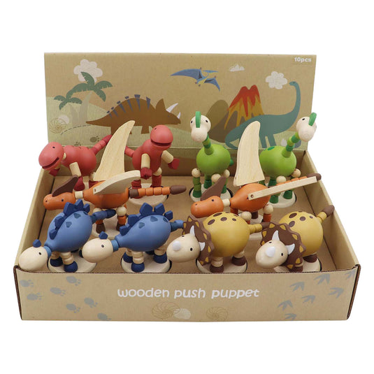 Playwood houten drukpop dinosaurus