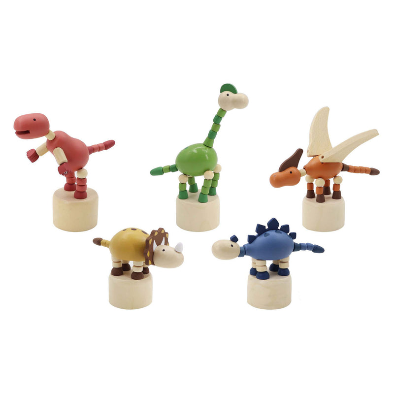 Afbeelding laden in galerijviewer, Playwood houten drukpop dinosaurus
