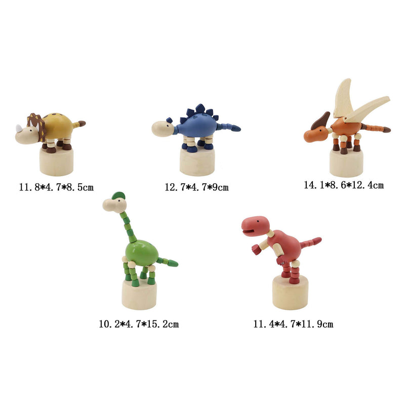 Afbeelding laden in galerijviewer, Playwood houten drukpop dinosaurus
