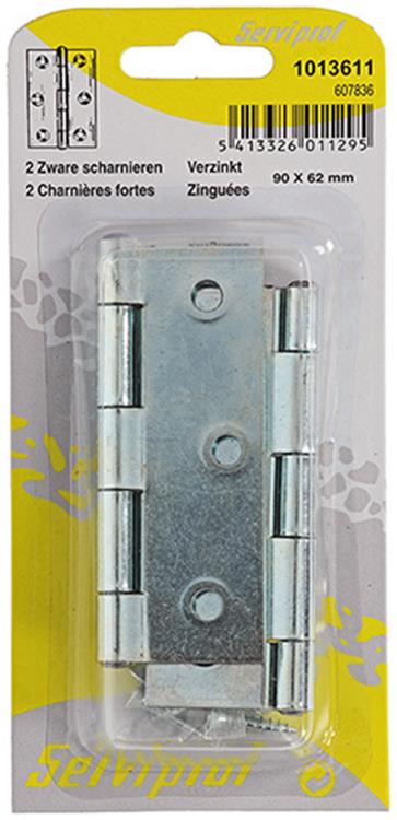 Mack 1013611 - 2 zware scharnieren verzinkt h 90 x b 62 mm | 5 stuks