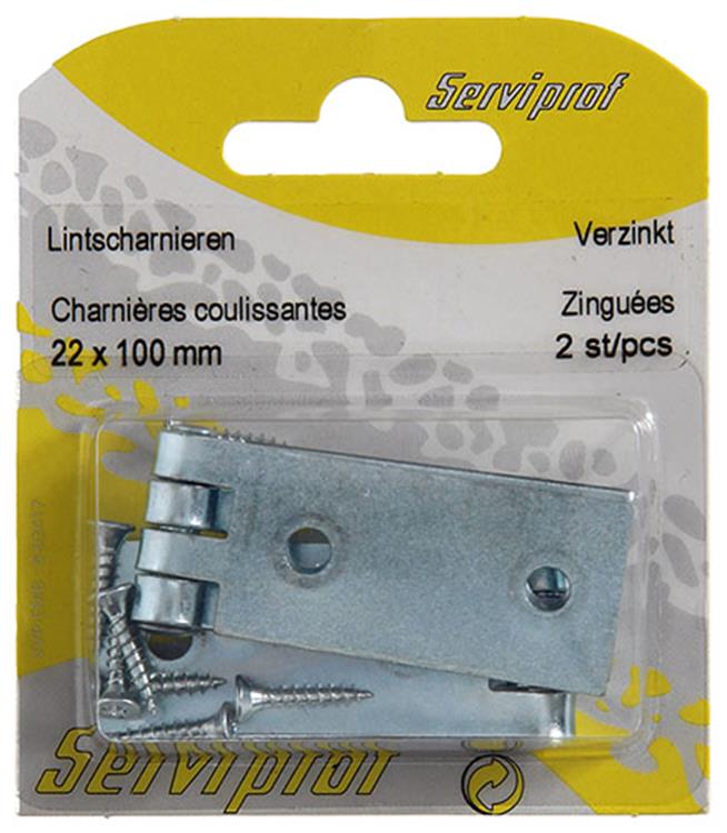 Afbeelding laden in galerijviewer, Mack 1013482 - 2 lintscharnieren verzinkt h 22 x b 100 mm | 5 stuks
