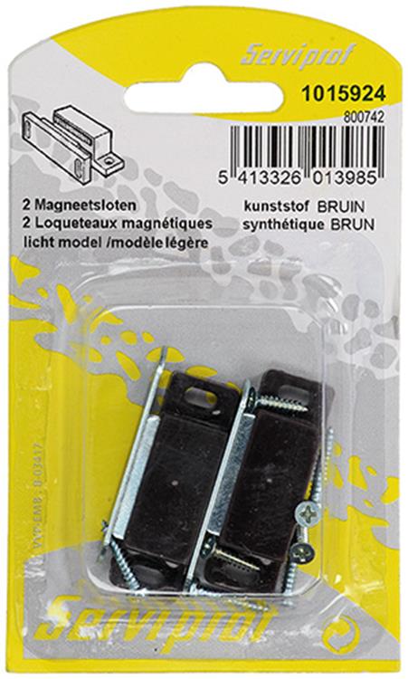 Afbeelding laden in galerijviewer, Mack 1015924 - 2 magneetsloten, licht model, kunststof bruin | 10 stuks
