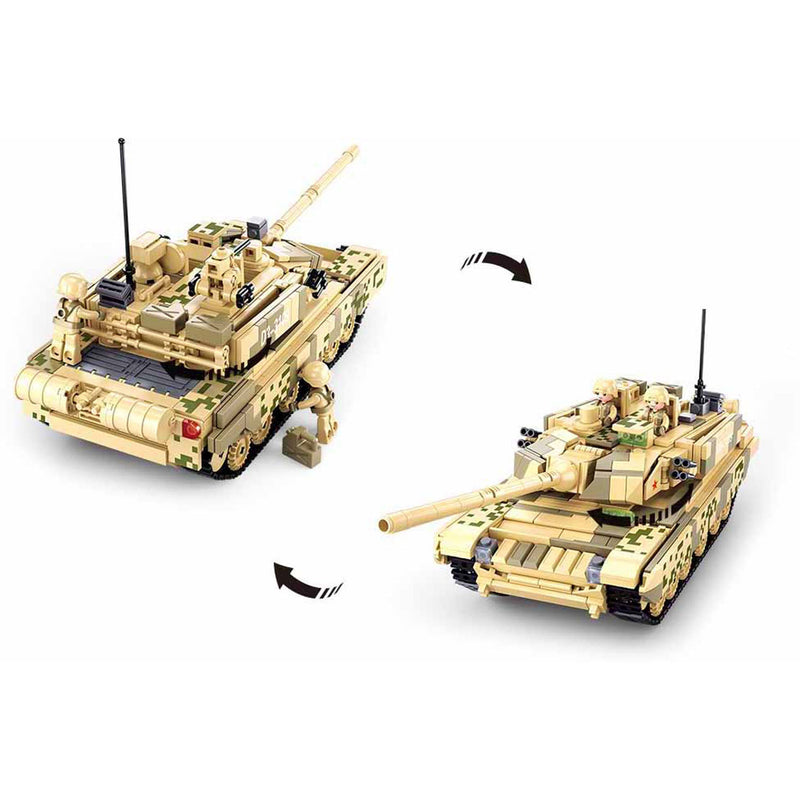 Afbeelding laden in galerijviewer, Sluban modelbricks army modern battle tank desert bouwspeelgoed – constructiespeelgoed modelbouw – bouwdoos met 893 bouwstenen – m38-b0790 vanaf 8 jaar
