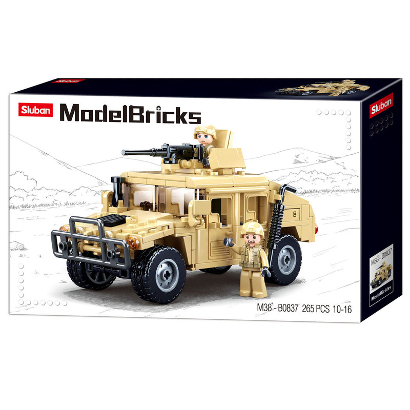 Afbeelding laden in galerijviewer, Sluban modelbricks gevechts terreinwagen bouwspeelgoed kinderen vanaf 6 jaar - constructiespeelgoed modelbouw - bouwdoos met 265 bouwstenen - m38-b0837
