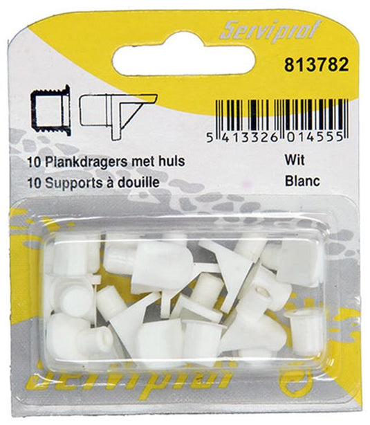 Mack 1017029 - 10 plankdragers met huls wit | 5 stuks