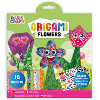 Origami set bloemen dieren 18st+stickers