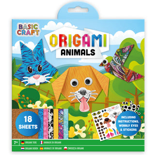 Origami set bloemen dieren 18st+stickers