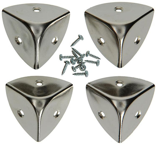 Mack 1013346 - 4 valieshoeken vernikkeld 35 mm | 5 stuks