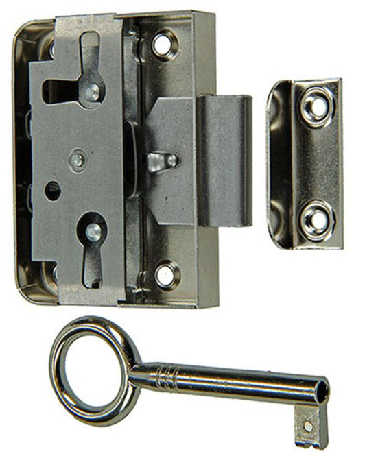 Mack 1015914 - 1 oplegmeubelslot vernikkeld 25mm | 5 stuks