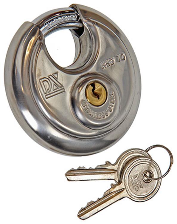 Afbeelding laden in galerijviewer, Mack 1013632 - 1 hangslot discus inox ø 70 mm | 5 stuks
