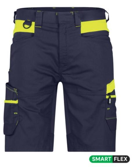 Dassy werkshort manilla nachtblauw fluorgeel 58