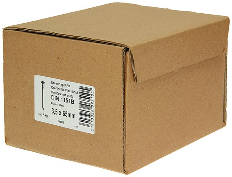 Afbeelding laden in galerijviewer, 1015648 - doos 5 kg. nagels platte kop 3,5x65 mm | 3 stuks
