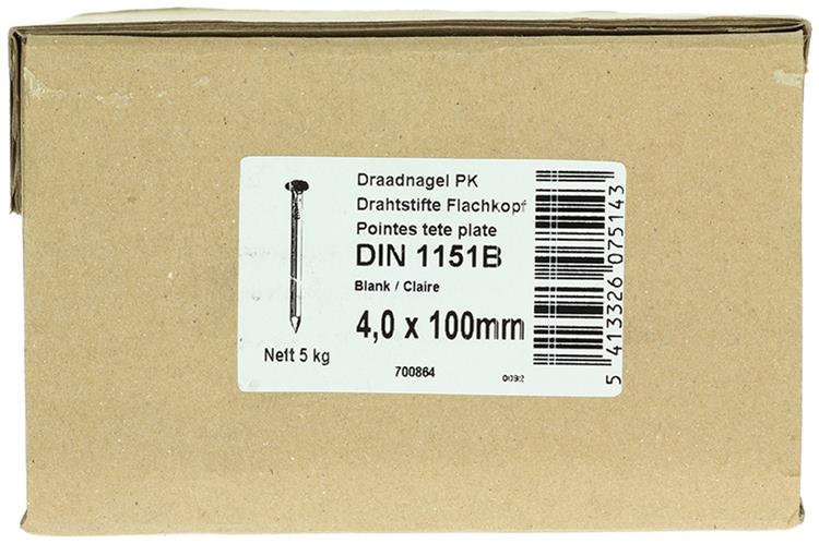 Afbeelding laden in galerijviewer, 1015652 - doos 5 kg. nagels platte kop 4,0x100 mm | 3 stuks
