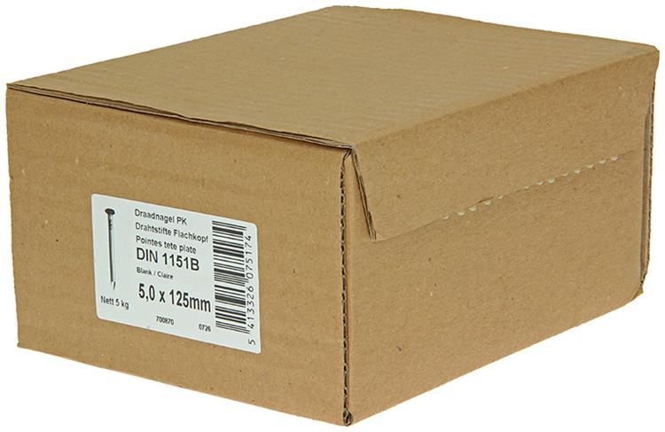 Afbeelding laden in galerijviewer, 1015655 - doos 5 kg. nagels platte kop 5,0x125 mm | 3 stuks
