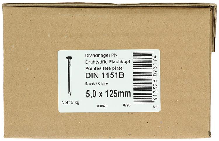 Afbeelding laden in galerijviewer, 1015655 - doos 5 kg. nagels platte kop 5,0x125 mm | 3 stuks
