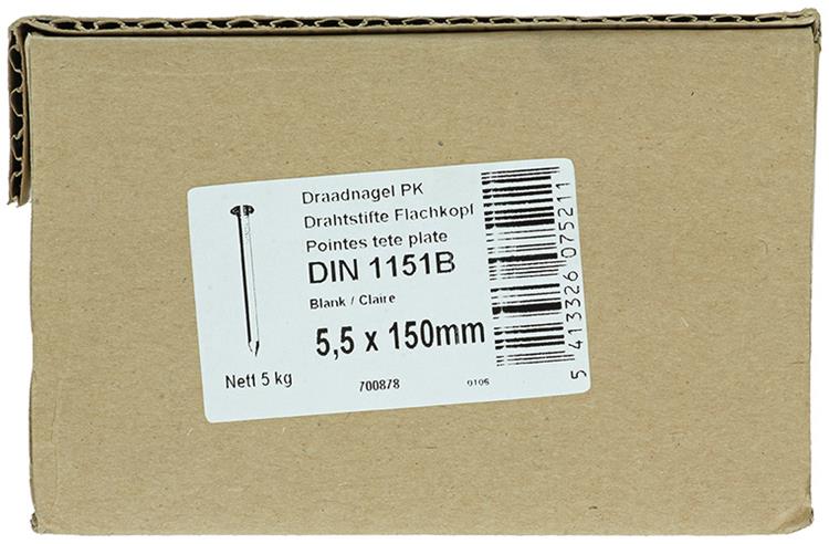 Afbeelding laden in galerijviewer, 1015659 - doos 5 kg. nagels platte kop 5,5x150 mm | 3 stuks
