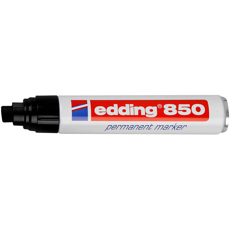 Afbeelding laden in galerijviewer, Edding 850 permanent marker - zwart - 1 stift - beitel punt 5-16 mm - water en wrijfvast - voor karton, kunststof, hout, metaal, etc. - alcohol markers voor volwassenen
