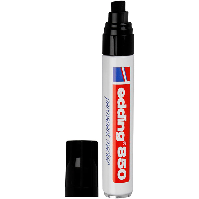 Afbeelding laden in galerijviewer, Edding 850 permanent marker - zwart - 1 stift - beitel punt 5-16 mm - water en wrijfvast - voor karton, kunststof, hout, metaal, etc. - alcohol markers voor volwassenen

