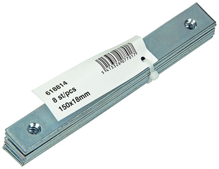 Afbeelding laden in galerijviewer, 1014306 - 8 verbindingsplaatjes verzinkt150x18mm | 10 stuks
