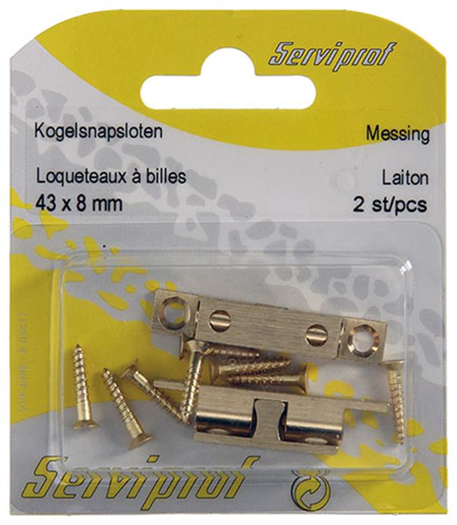 Afbeelding laden in galerijviewer, Mack 1013771 - 2 kogelsnapsloten messing h 44 x b 8 mm | 5 stuks
